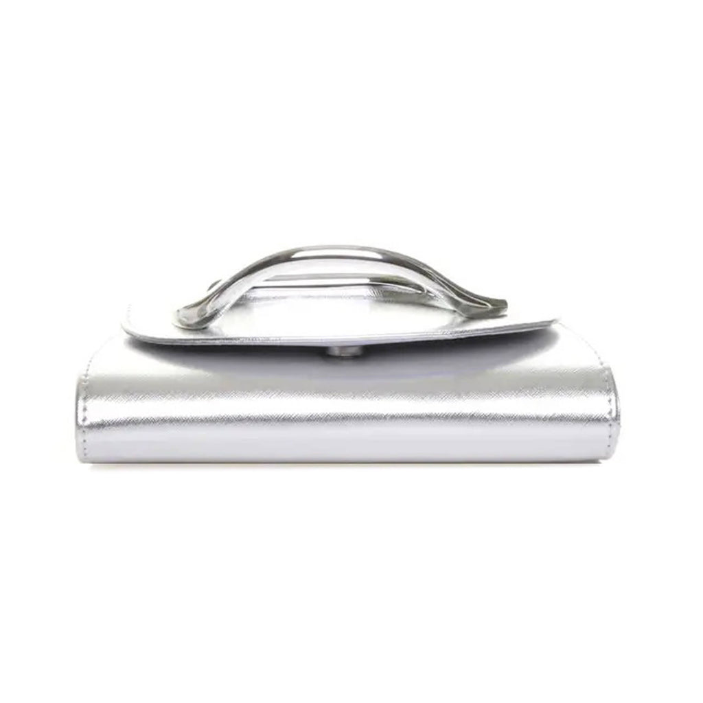 Trapezoid PU Clutch Bag with Metal Hardware