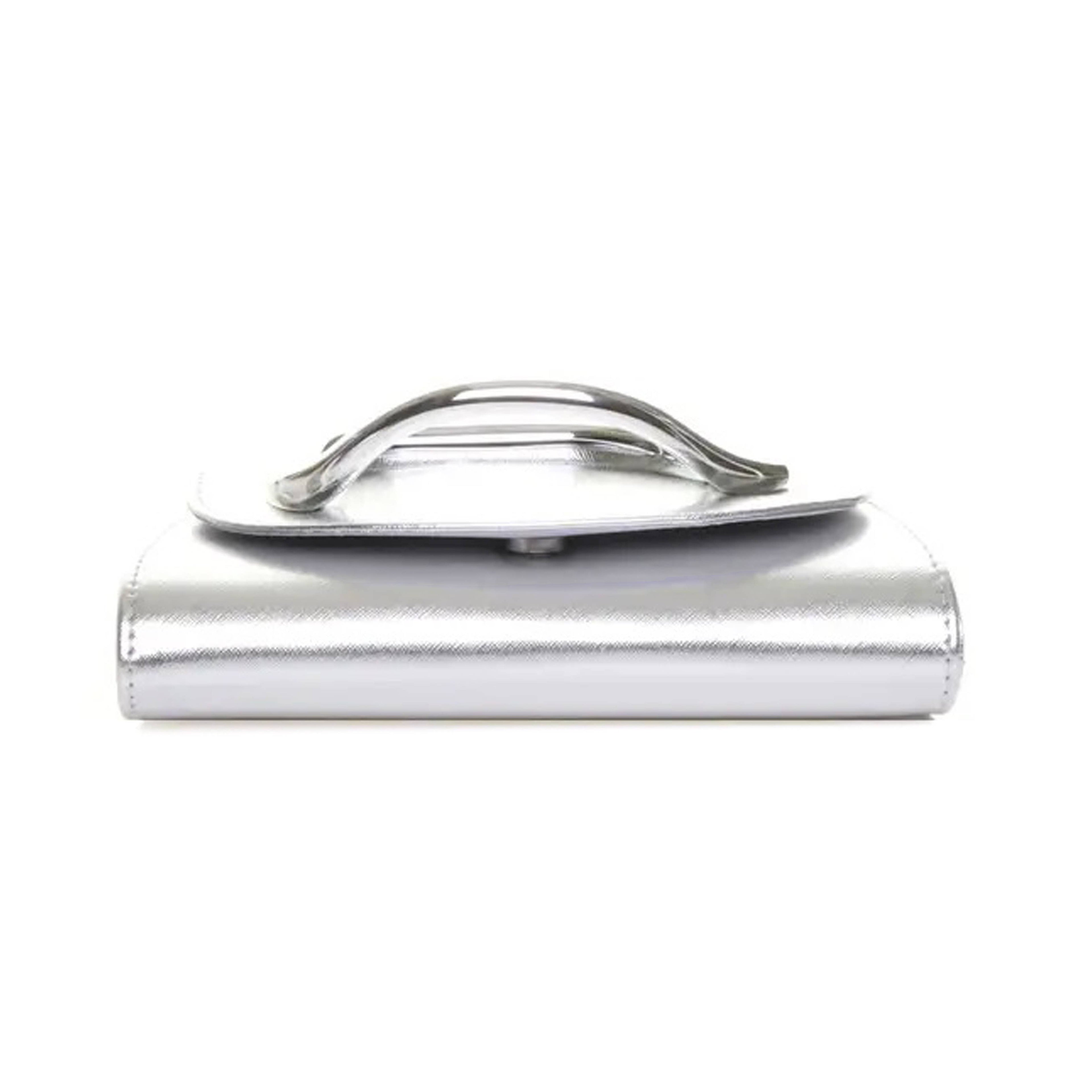 Trapezoid PU Clutch Bag with Metal Hardware
