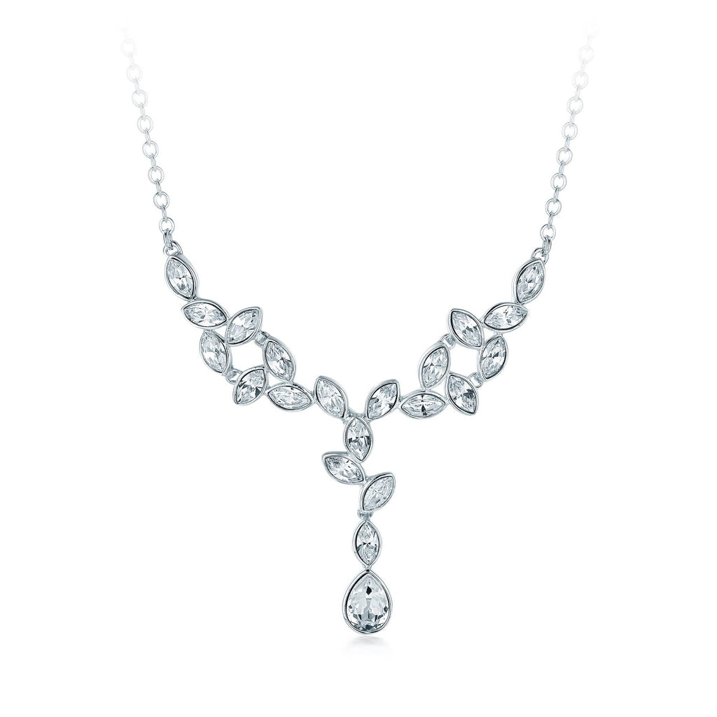 Tranquillity Pendant Necklace | Bridal | White Gold Plated