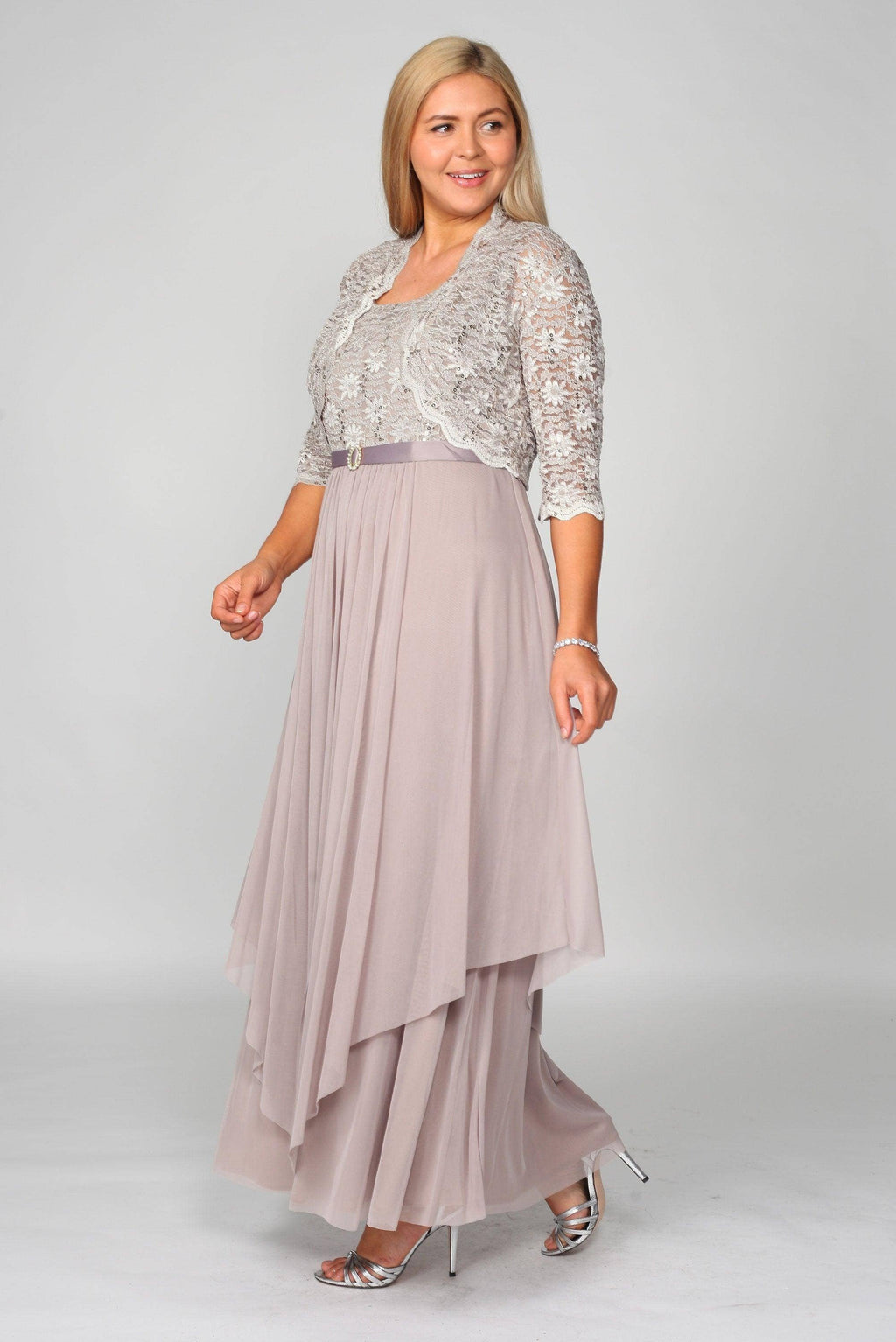 Plus Size Mother of the Bride Dress with Jacket | Floor Length Formal Gown