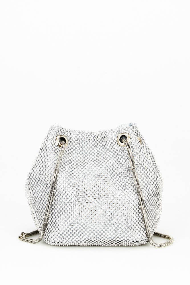 All-Around Diamanté Bucket Clutch Bag