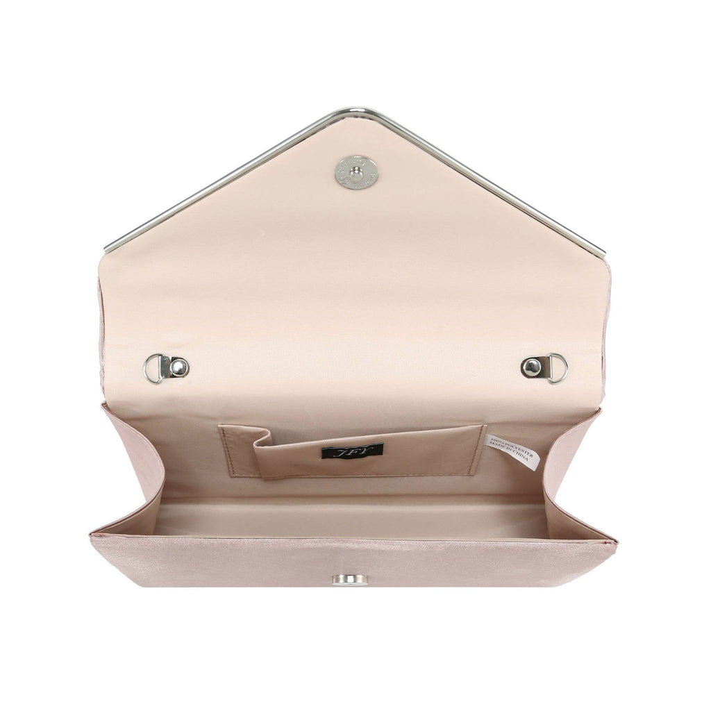 Pleated Details Satin Clutch Bag