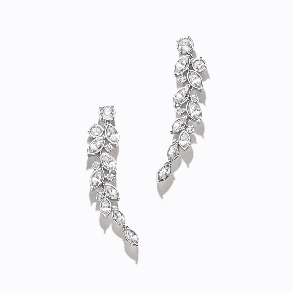 Paloma Drop Earrings with Swarovski Crystals Rhodium Plating