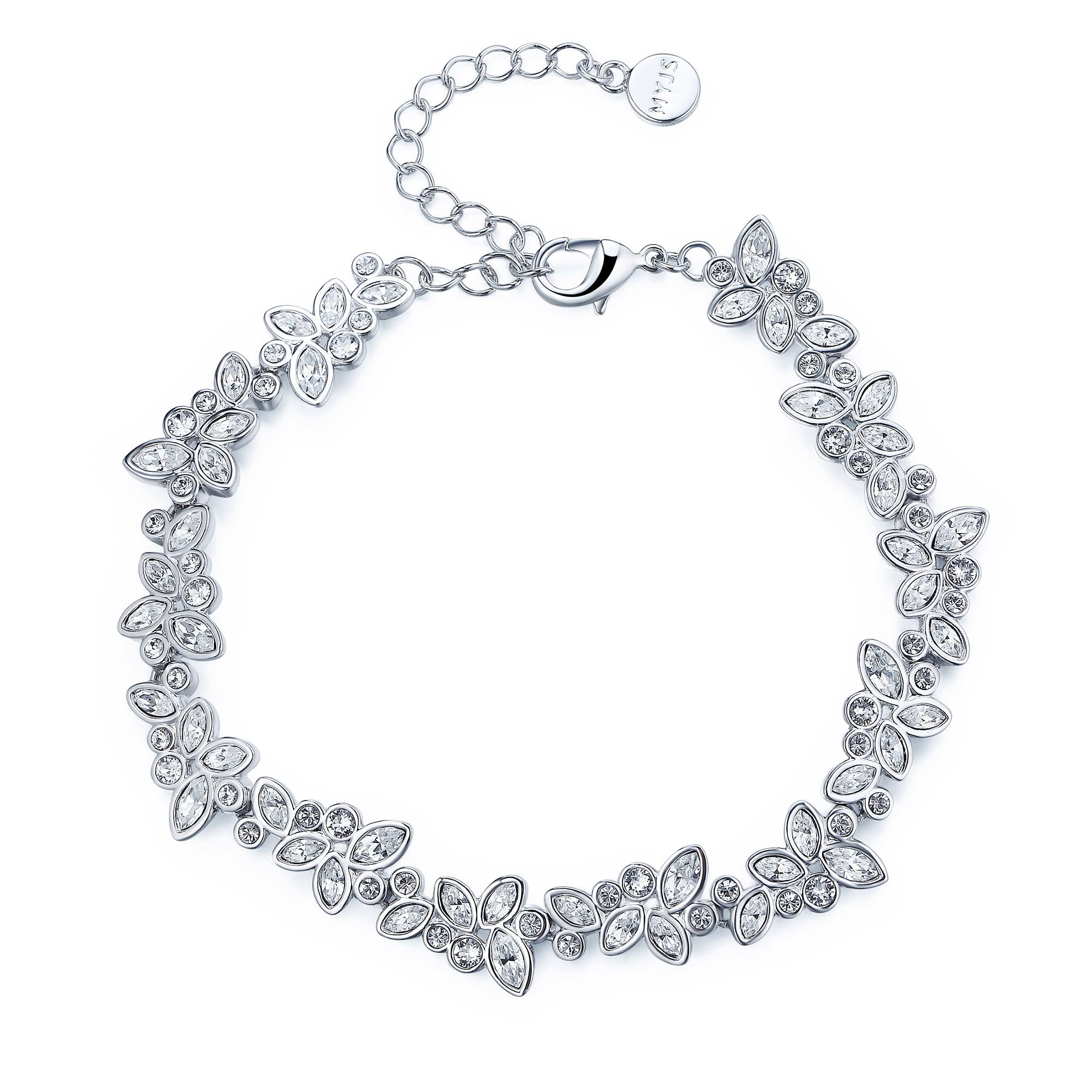 Enchanted Bracelet | Swarovski Crystals | White Gold Plated