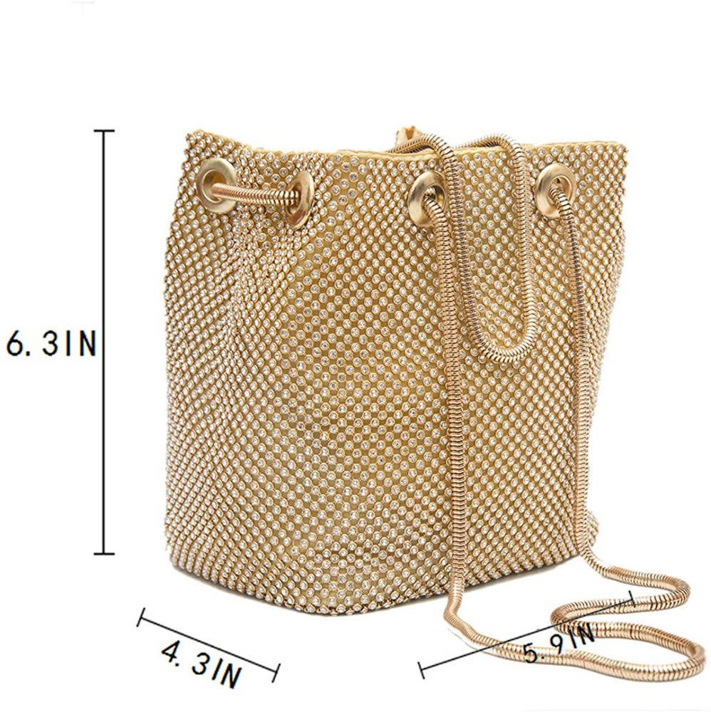 All-Around Diamanté Bucket Clutch Bag