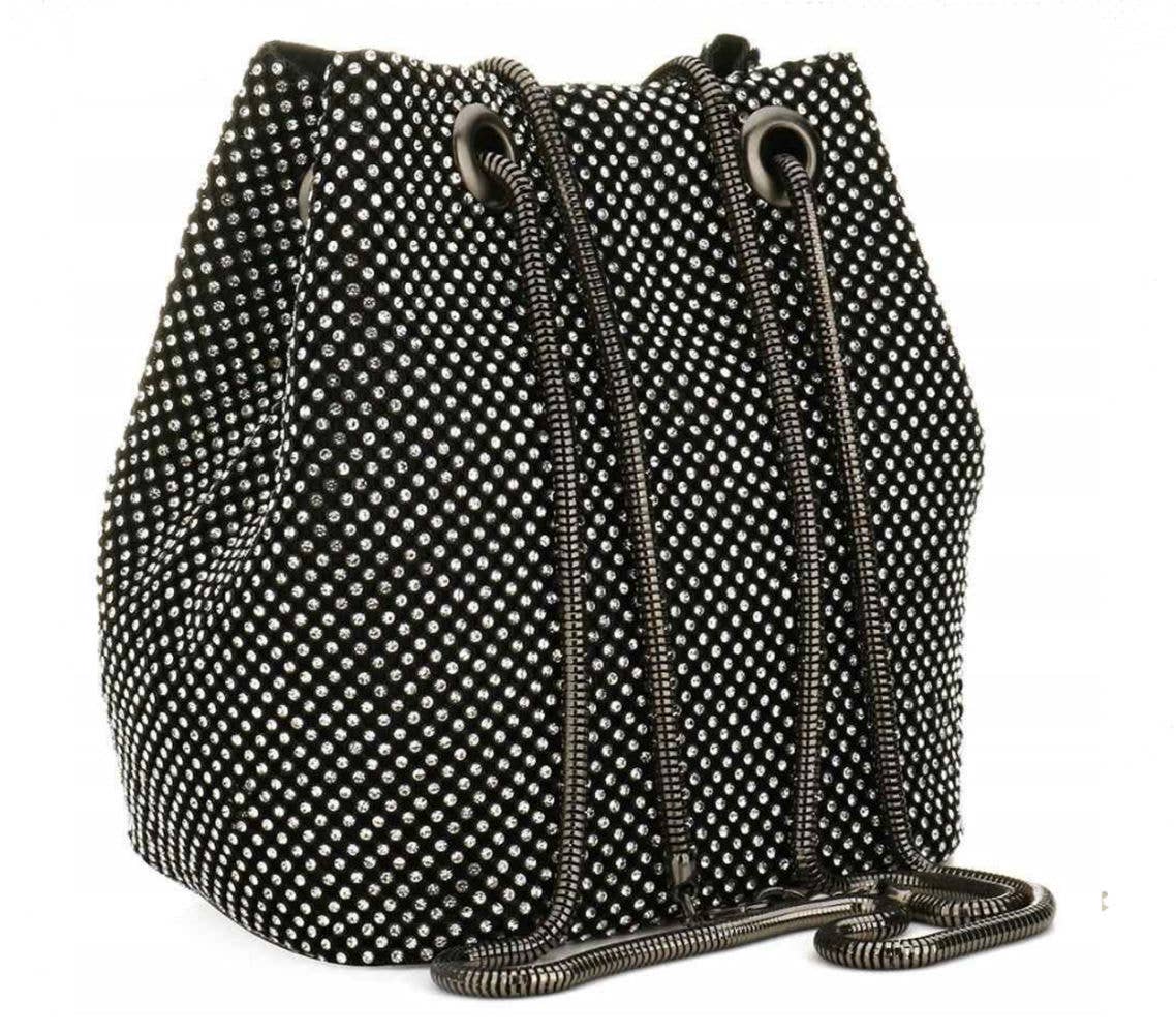 All-Around Diamanté Bucket Clutch Bag