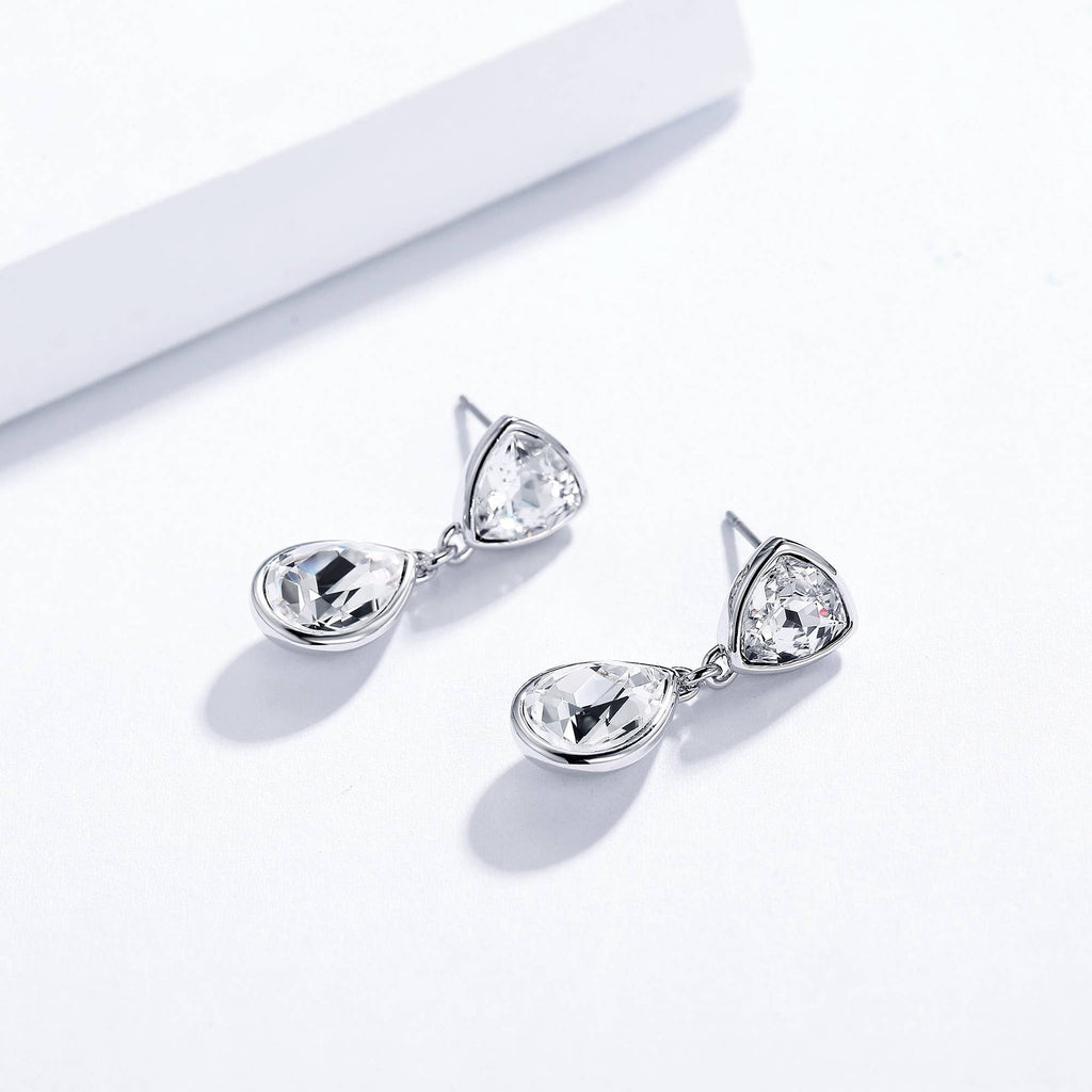 Effusion Pierced Earrings | Bridal | White Gold Plated