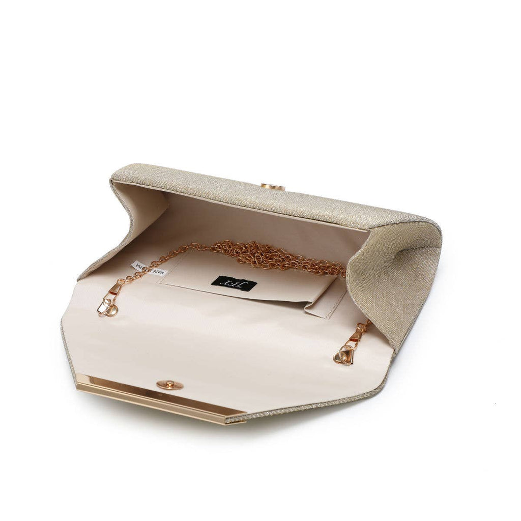 Diamante On the Flap Over Cover Glitter Clutch Bag
