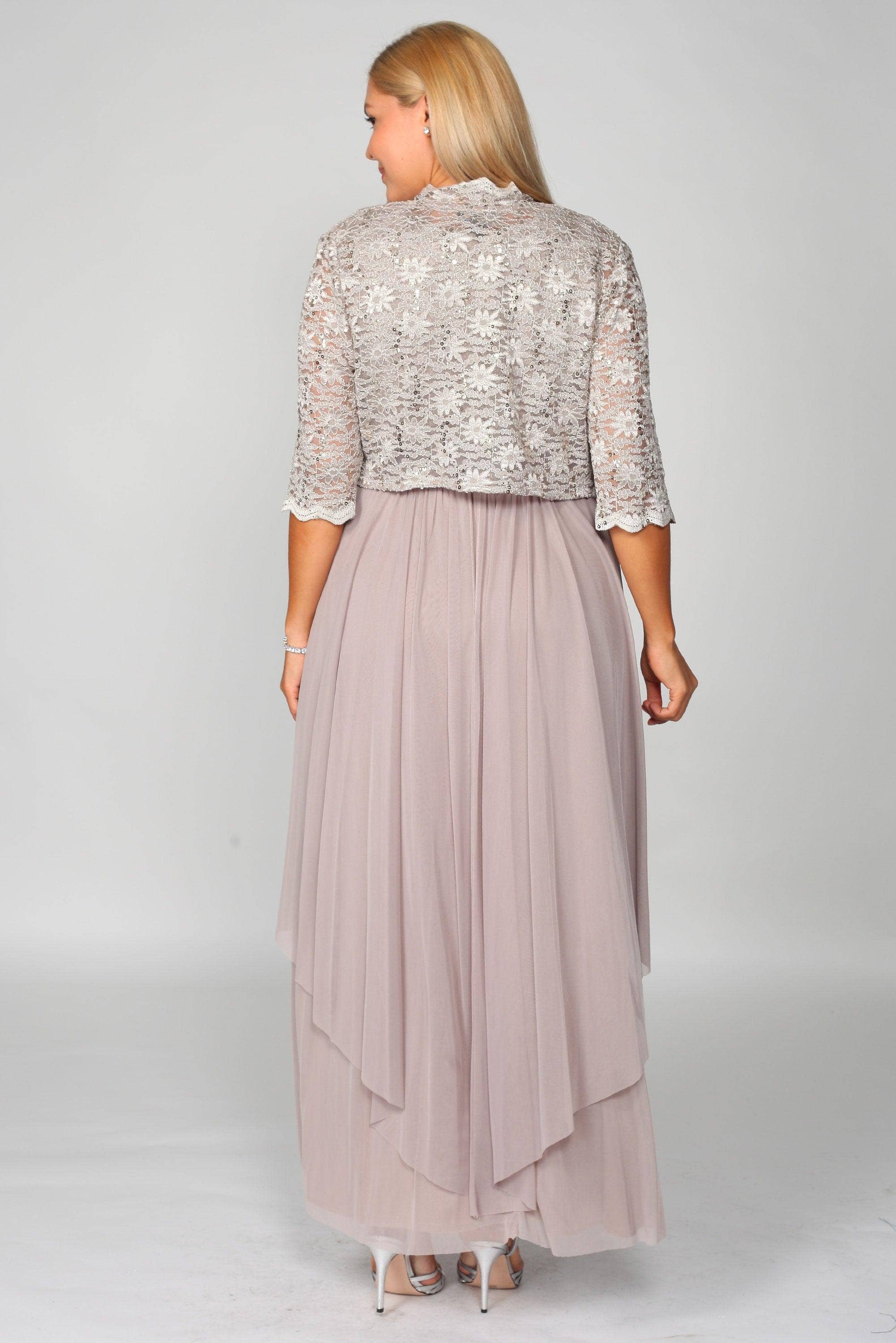 Plus Size Mother of the Bride Dress with Jacket | Floor Length Formal Gown
