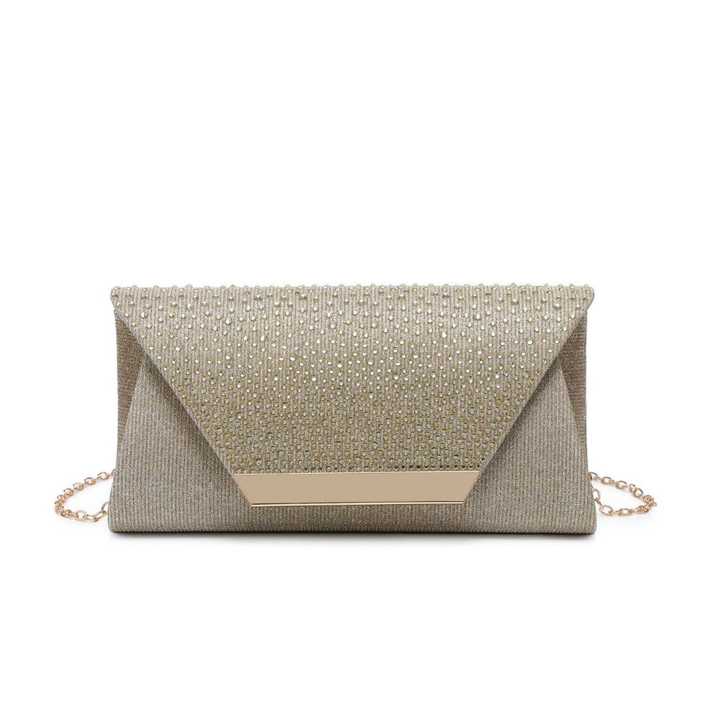 Diamante On the Flap Over Cover Glitter Clutch Bag