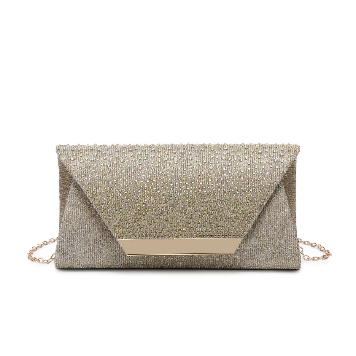 Diamante On the Flap Over Cover Glitter Clutch Bag