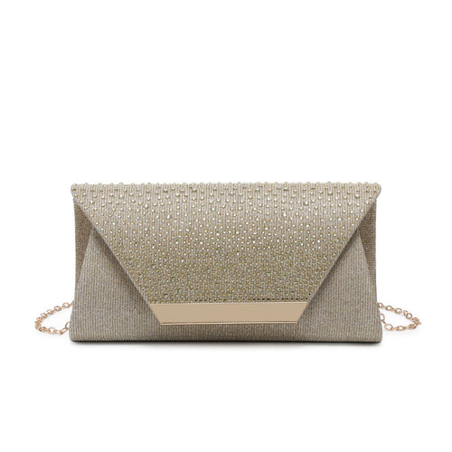Diamante On the Flap Over Cover Glitter Clutch Bag