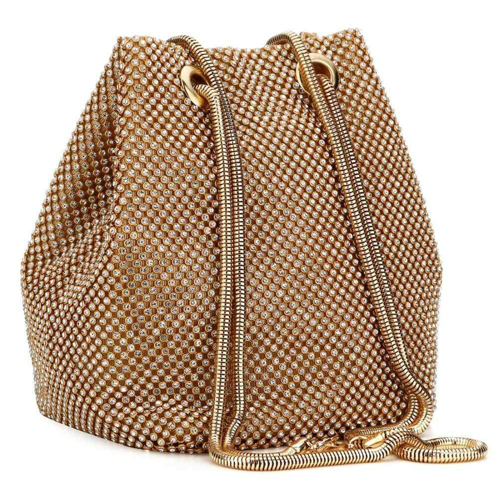 All-Around Diamanté Bucket Clutch Bag