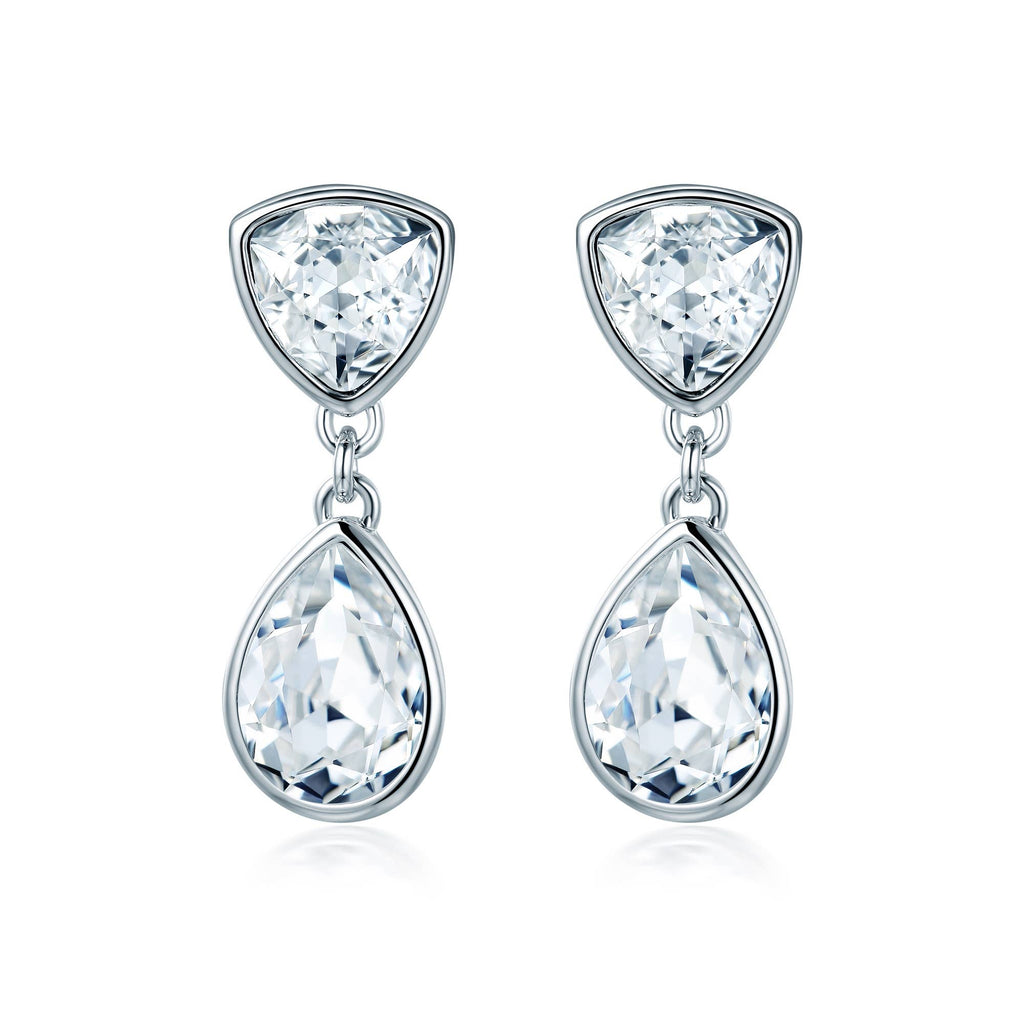 Effusion Pierced Earrings | Bridal | White Gold Plated