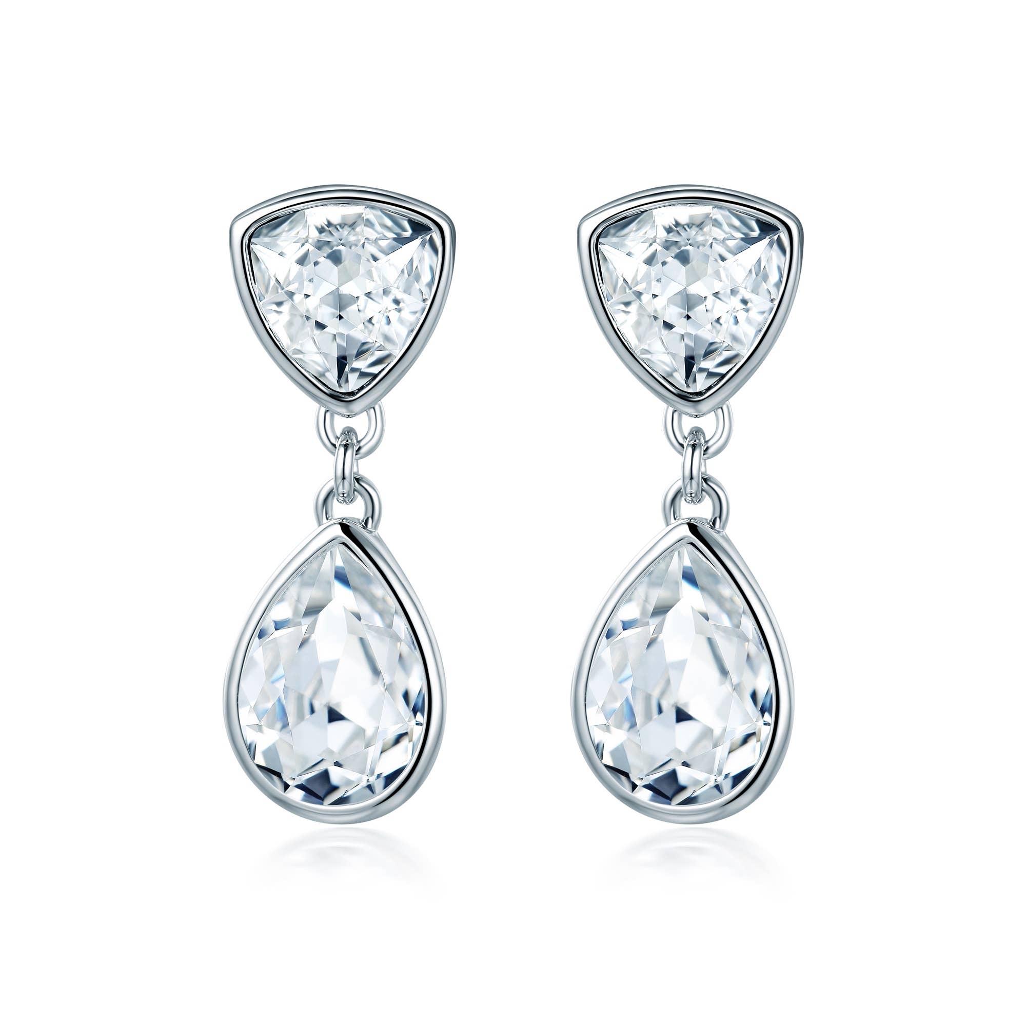 Effusion Pierced Earrings | Bridal | White Gold Plated