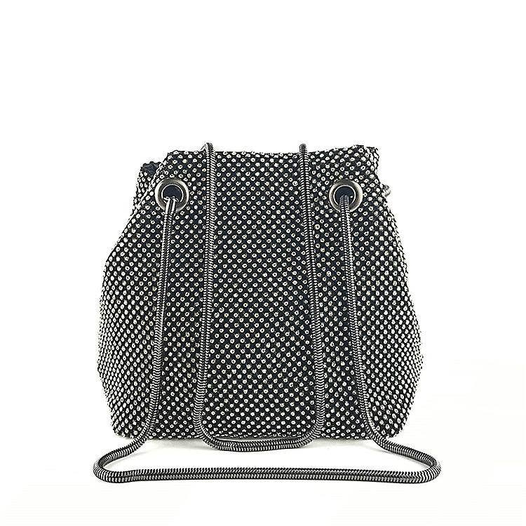 All-Around Diamanté Bucket Clutch Bag