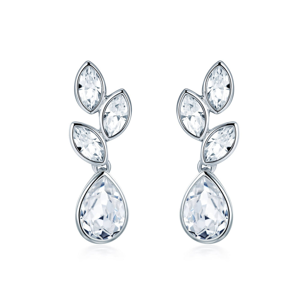 Tranquillity Drop Earrings | Bridal | White Gold Plated