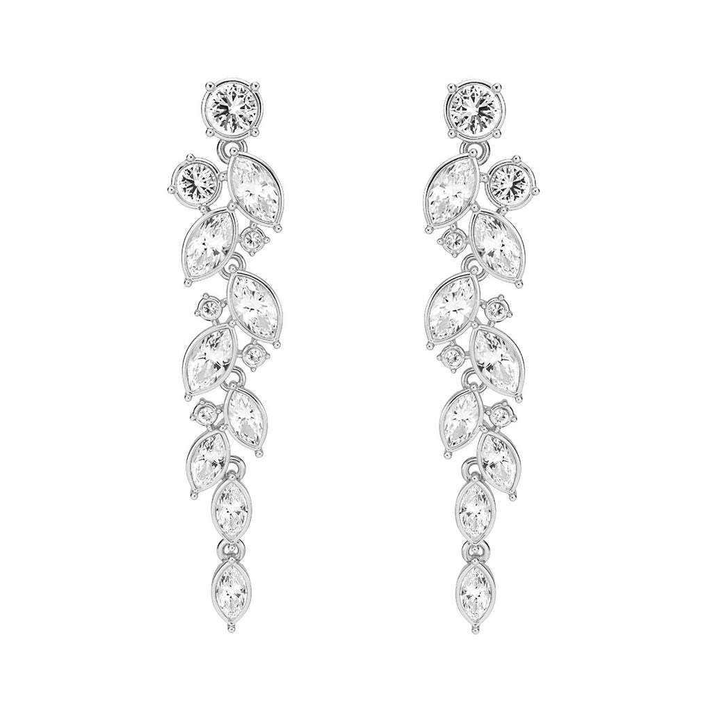 Paloma Drop Earrings with Swarovski Crystals Rhodium Plating