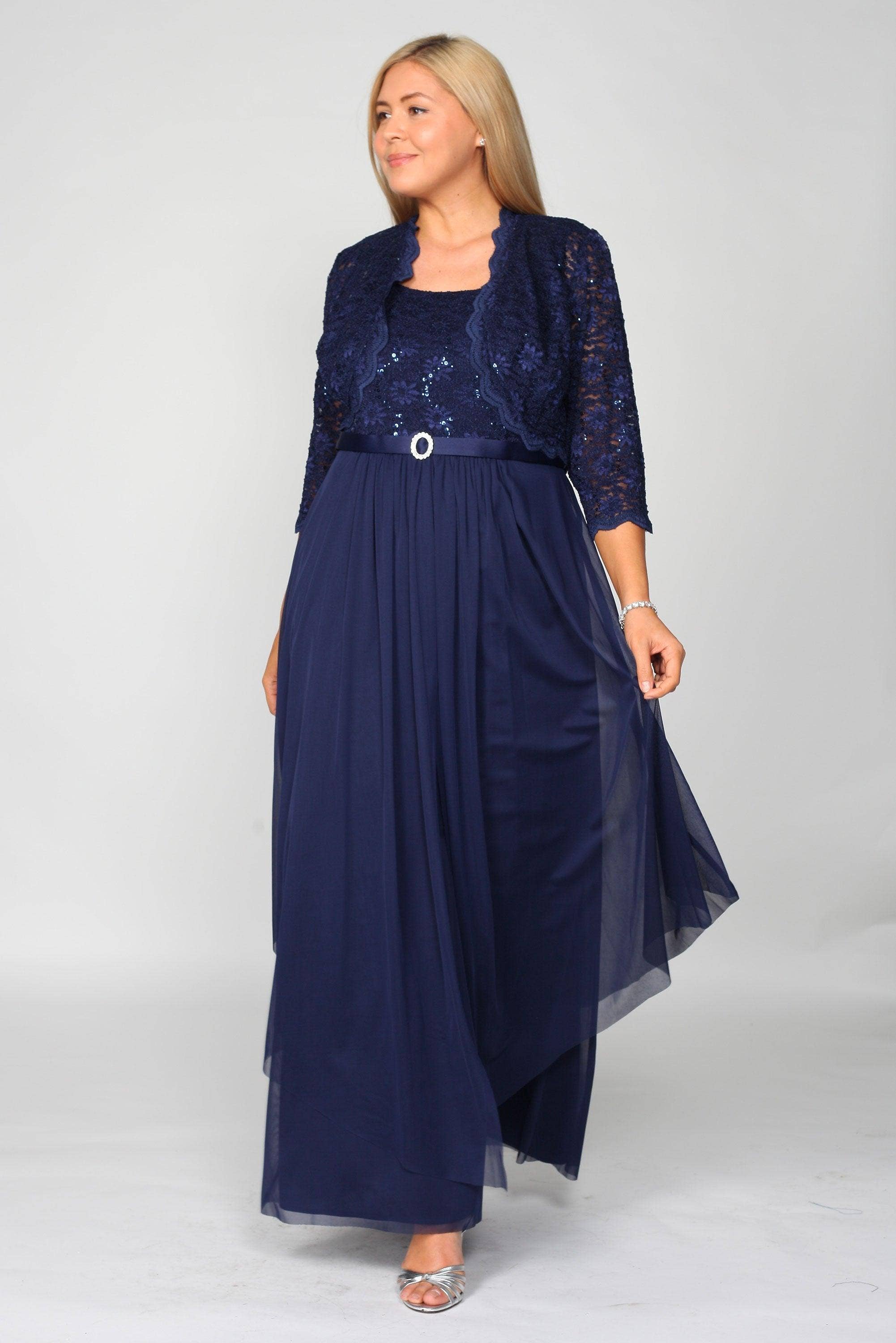 Plus Size Mother of the Bride Dress with Jacket | Floor Length Formal Gown