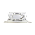 Trapezoid PU Clutch Bag with Metal Hardware