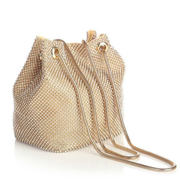 All-Around Diamanté Bucket Clutch Bag