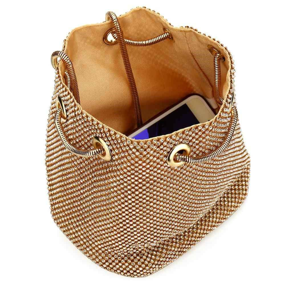 All-Around Diamanté Bucket Clutch Bag