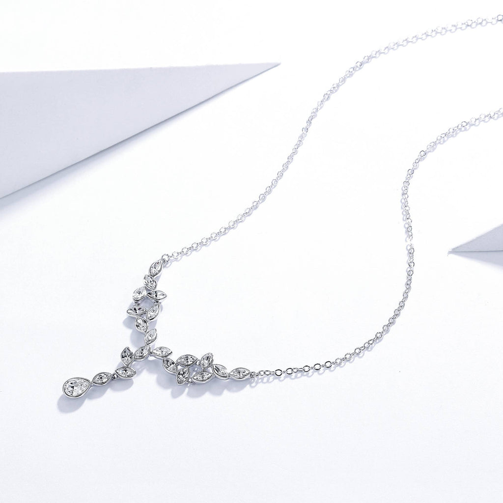 Tranquillity Pendant Necklace | Bridal | White Gold Plated