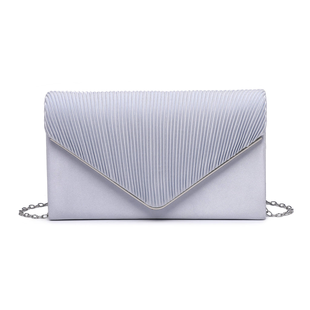Pleated Details Satin Clutch Bag
