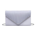 Pleated Details Satin Clutch Bag