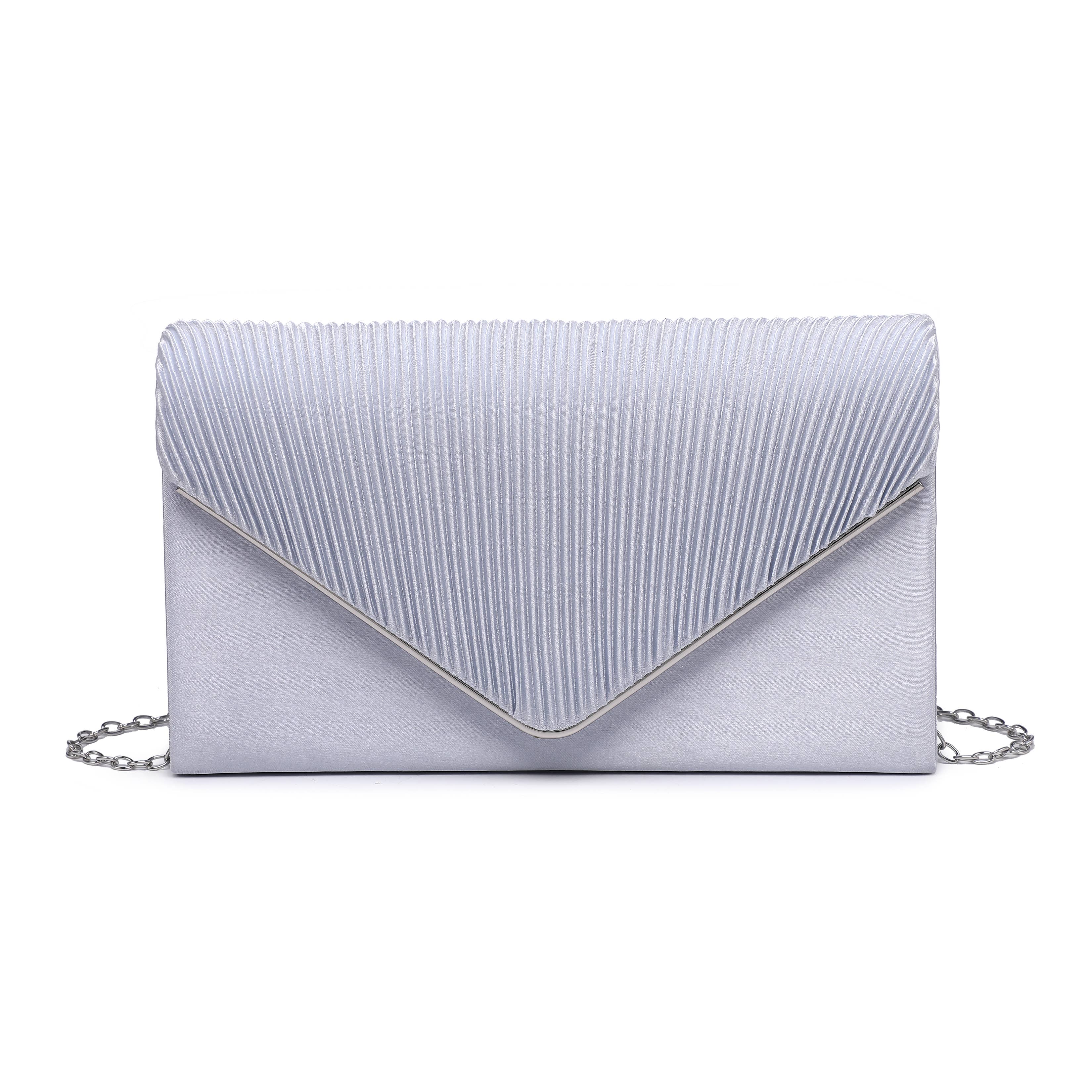 Pleated Details Satin Clutch Bag