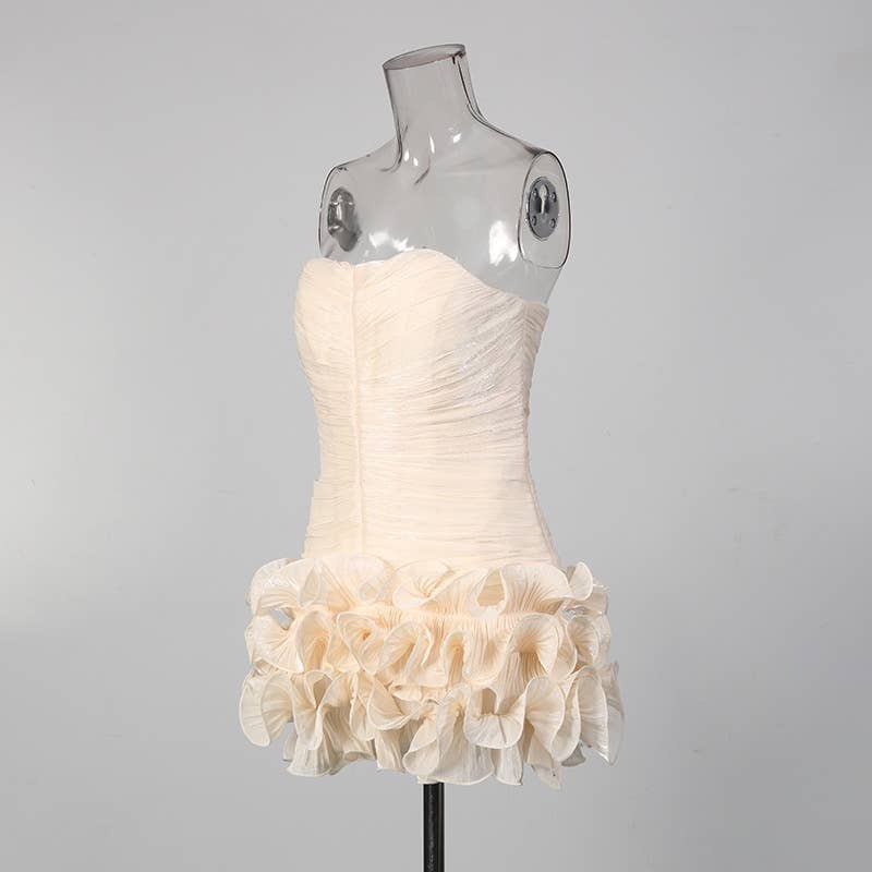 Strapless Ruffle Mini Dress Sculpted Summer Chic