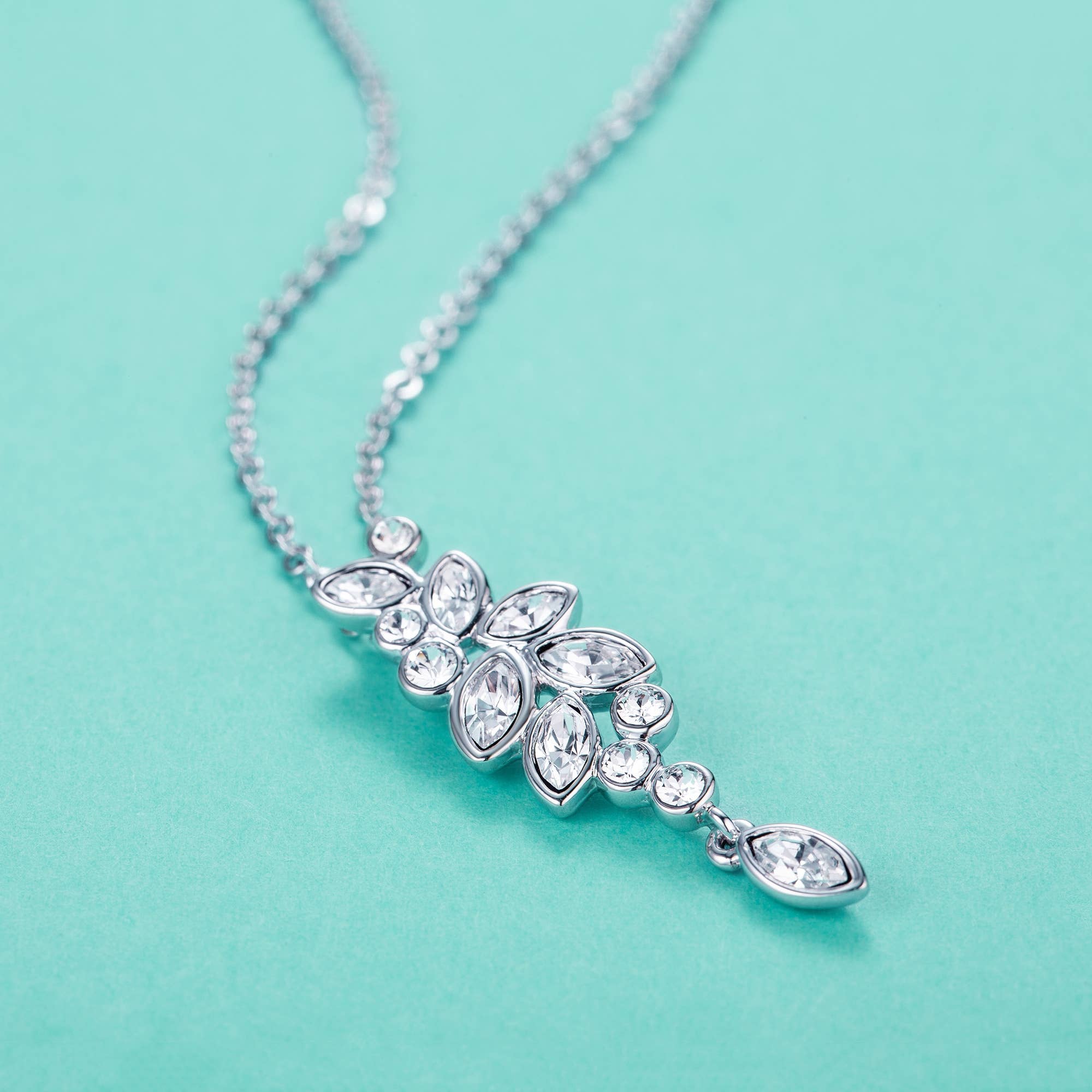Enchanted Drop Pendant — Swarovski Crystal & White Gold