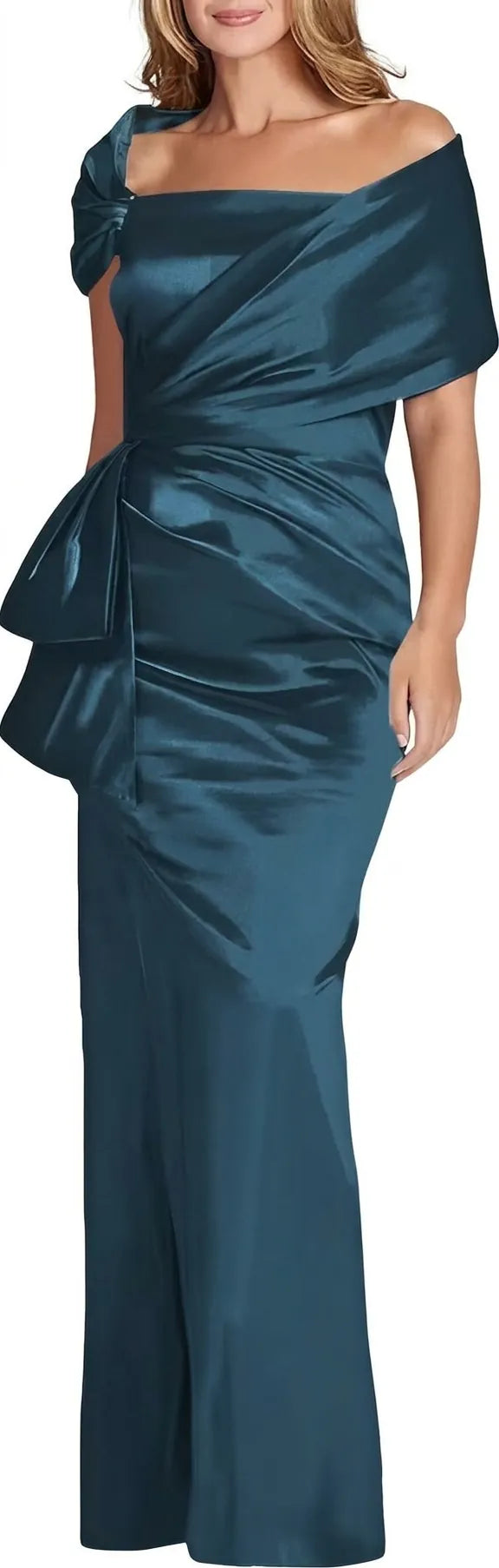 Pearly Satin Mermaid Evening Gown