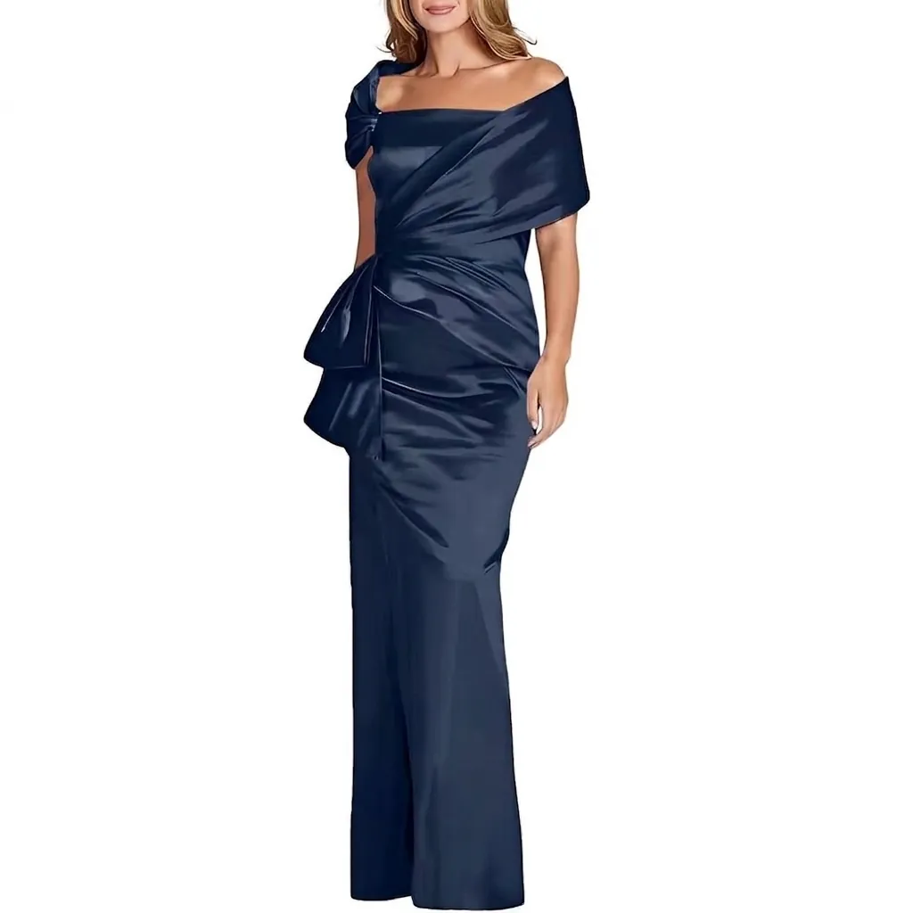 Pearly Satin Mermaid Evening Gown