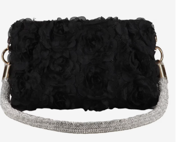Badgley Mischka Blossom 3D Floral Lace Clutch | Jewel Evening Pouch Bag