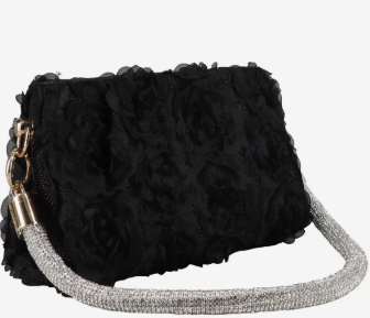 Badgley Mischka Blossom 3D Floral Lace Clutch | Jewel Evening Pouch Bag