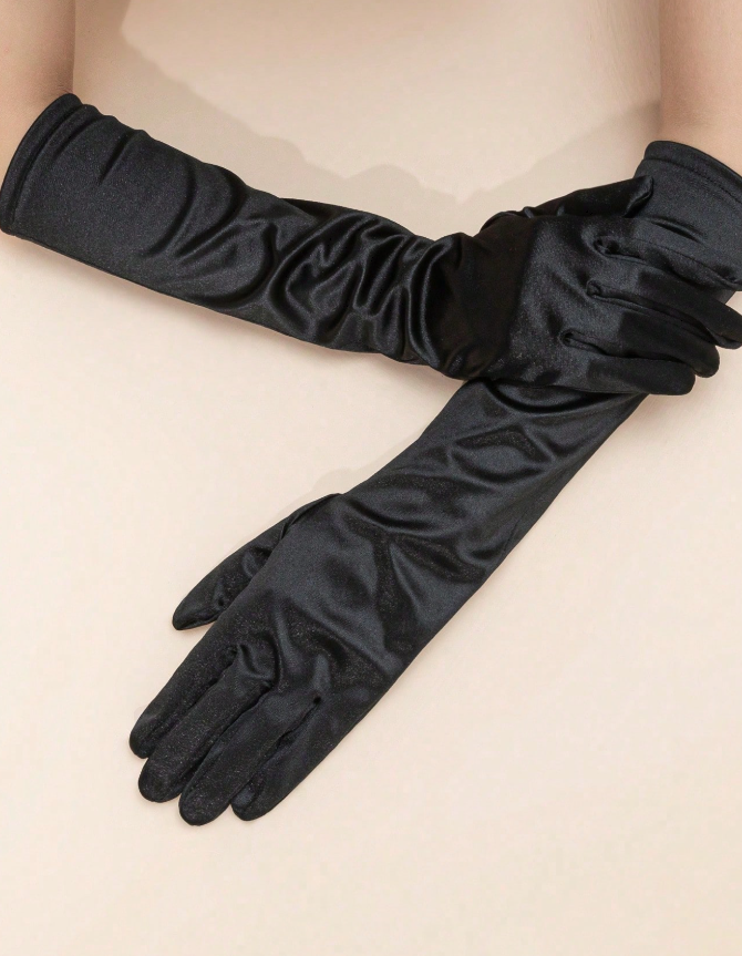 Satin Gloves Mid Length