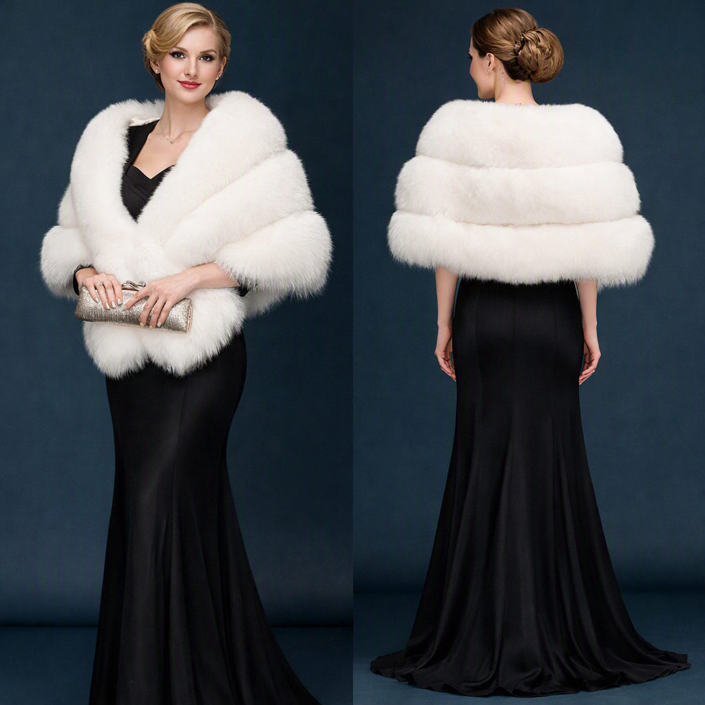 Faux Fur Shawl Wrap & Cape | Evening Wear, Formal & Bridal Cover Up