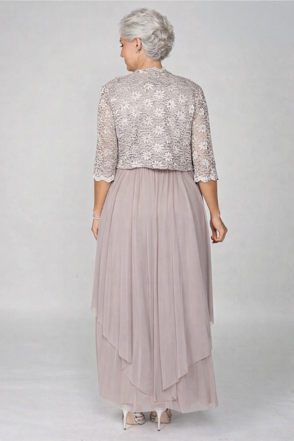 Plus Size Grandmother of the Bride Dress with Jacket | Floor Length Formal Gown