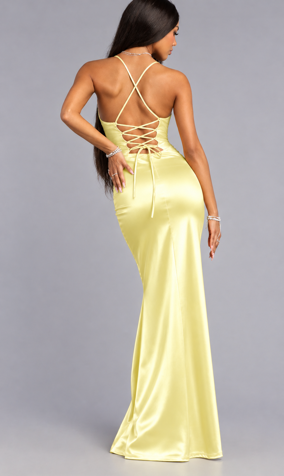 Lara Satin Slit Mermaid Formal Dress