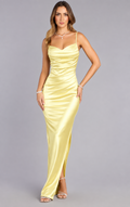 Lara Satin Slit Mermaid Formal Dress