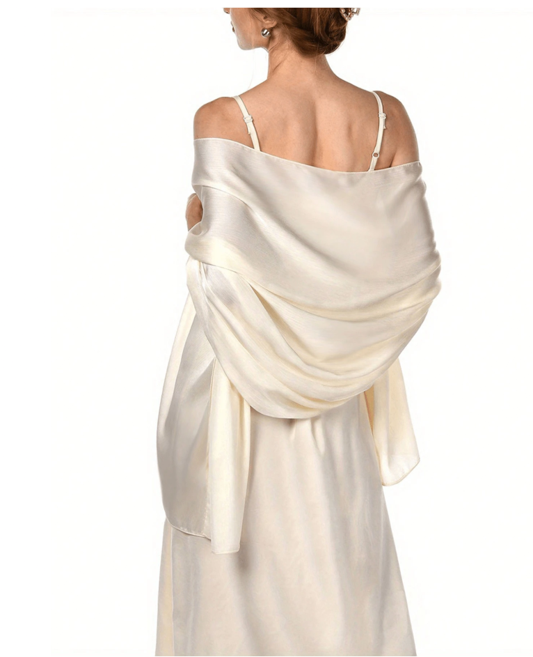 Satin Wrap Shawl | Evening, Bridal & Occasion Wear Cover Up