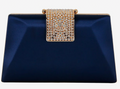 Badgley Mischka Amira Satin Minaudiere Clutch | Jewel Crystal Clasp Evening Bag