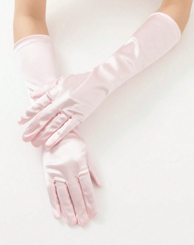 Satin Gloves Mid Length