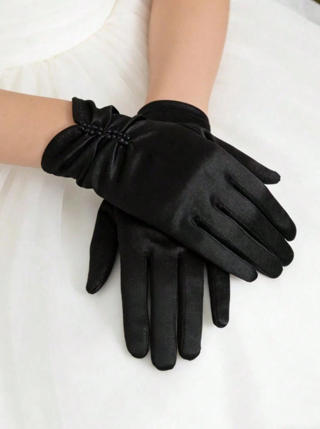Elegant Pearl Short Gloves