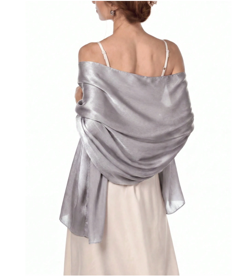 Satin Wrap Shawl | Evening, Bridal & Occasion Wear Cover Up