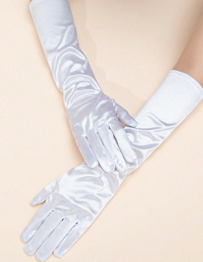 Satin Gloves Mid Length