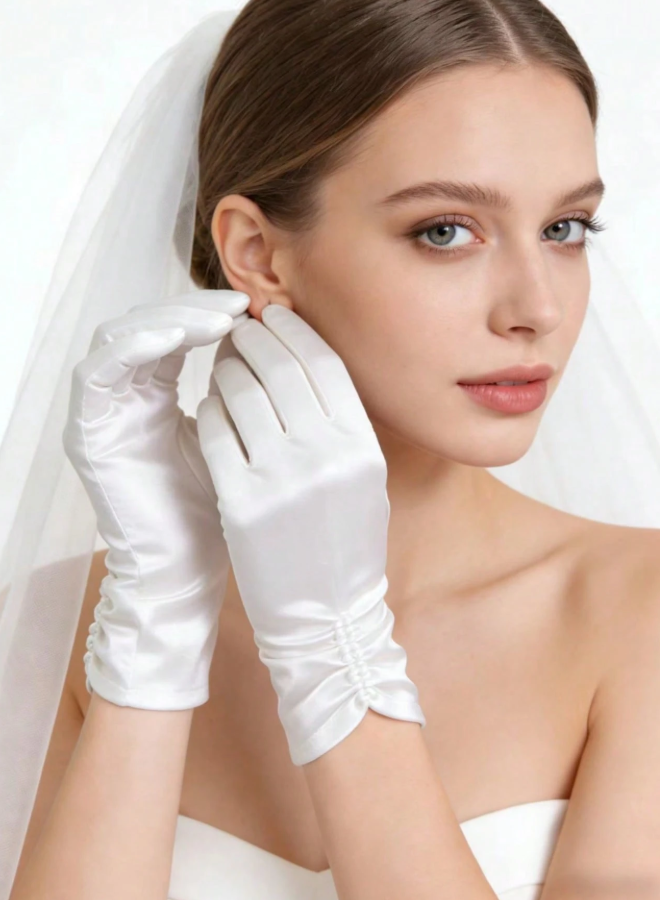 Elegant Pearl Short Gloves