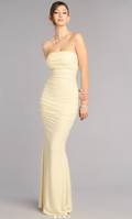 Mischka Strapless Mermaid Glitter Formal Dress
