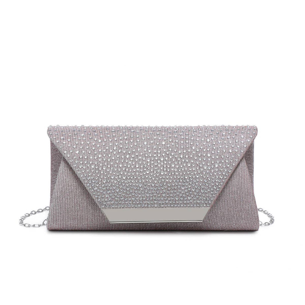 Diamante On the Flap Over Cover Glitter Clutch Bag